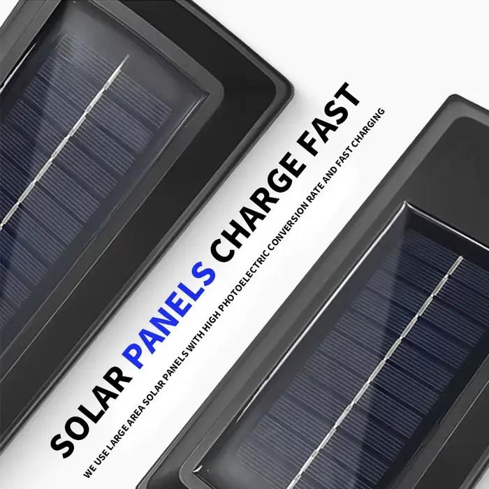 Lampadaires solaires extérieurs étanches avec capteur de mouvement de sécurité lampe à LED avec 3 modes d'éclairage