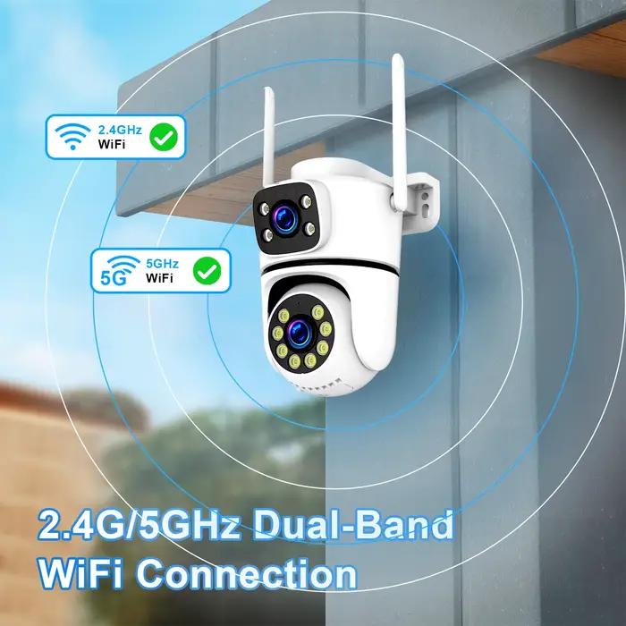 4K Tuya sécurité à domicile extérieure 5G Wifi caméra double objectif