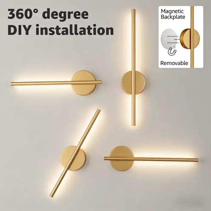 Applique murale sans fil à LED fonctionnant sur piles 5V avec télécommande