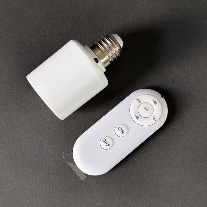 E27 60W télécommande sans fil minuterie intelligente interrupteur support de lampe 110V 220V maison Multi lumière