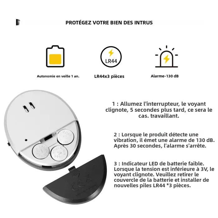 Alarme de porte et de fenêtre à vibration
