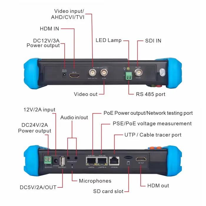 Testeur de caméra de sécurité NF-IPC716 IPC-9800 CCTV 7 pouces 8MP TVI AHD CVI avec sortie HDMI