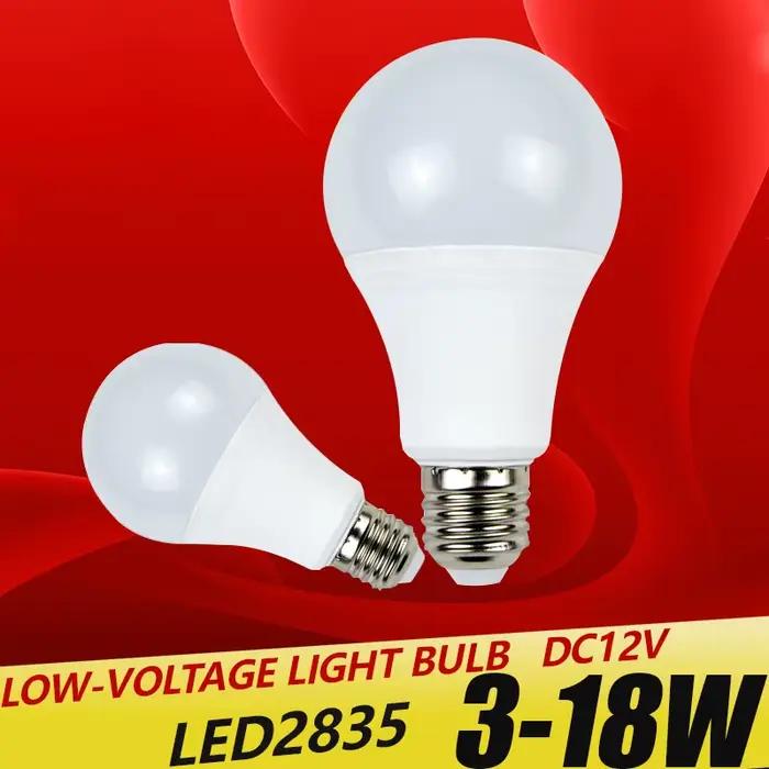 Ampoule LED E27 DC 12V SMD 2835 puces lampe spot pour éclairage intérieur et extérieur blanc naturel 3500-5500K 3W à 18W occasions spéciales