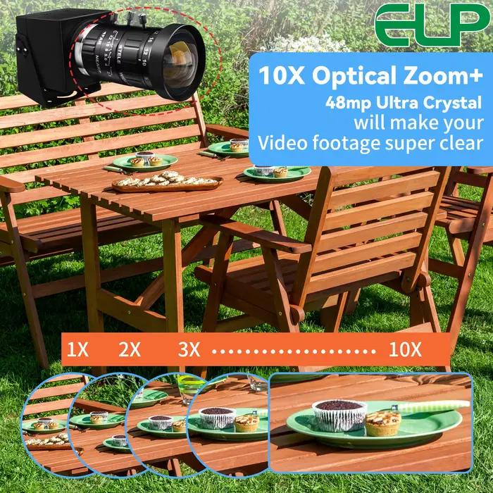 Objectif zoom manuel ELP CCTV C Mount 5-50 mm Varifocal 12MP Haute qualité pour caméras USB ELP 48MP