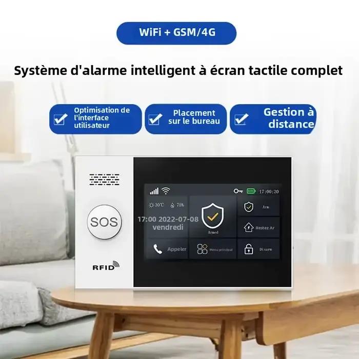 Kit d'alarme PGST 4G Tuya nouveau système de sécurité domestique sans fil 107 avec détecteur de mouvement sirène WiFi GSM alarme antivol Alexa et Google