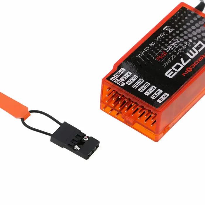 Récepteur de télécommande CM703 2.4G 7 canaux pour voitures et camions RC avec sortie PPM et système de sécurité intégré pour les pilotes passionnés