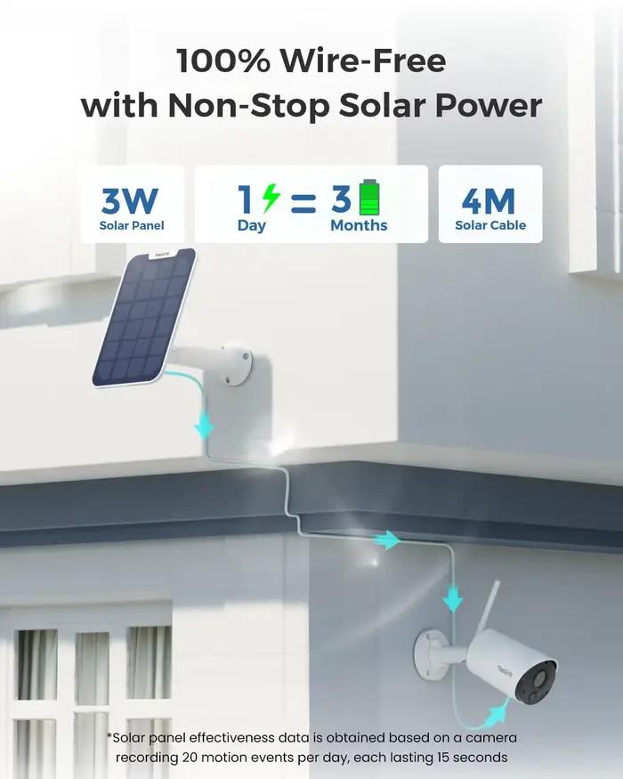 Caméra de sécurité sans fil solaire REOLINK 3MP pour extérieur