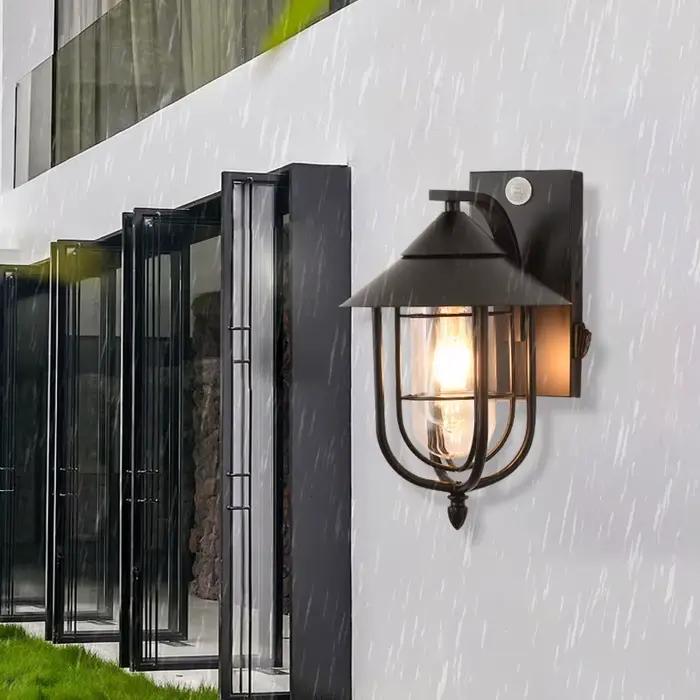 Lampe murale extérieure à détecteur de mouvement LED étanche avec bouton à bascule