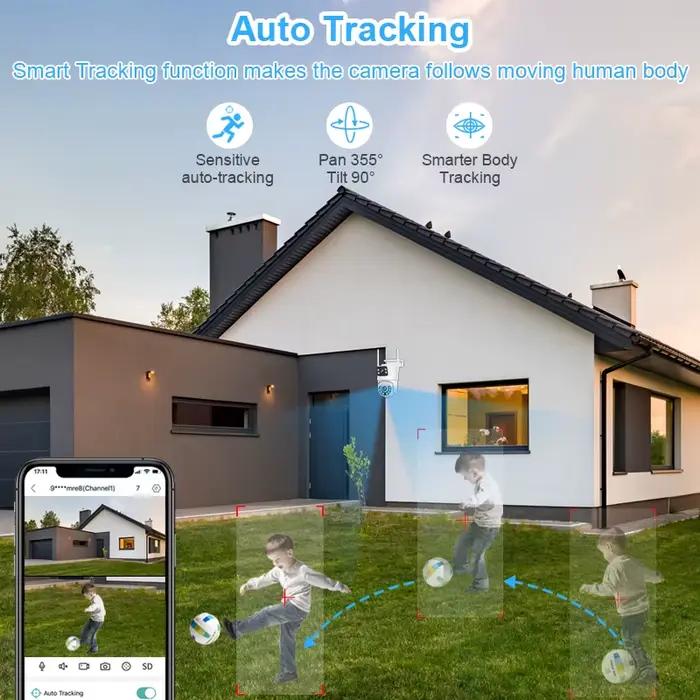 Système de caméras IP Smar 6MP à double objectif, kit de surveillance vidéo 8CH NVR, caméra de sécurité extérieure PTZ WIFI, kit de sécurité maison intelligente pour usage intérieur/extérieur
