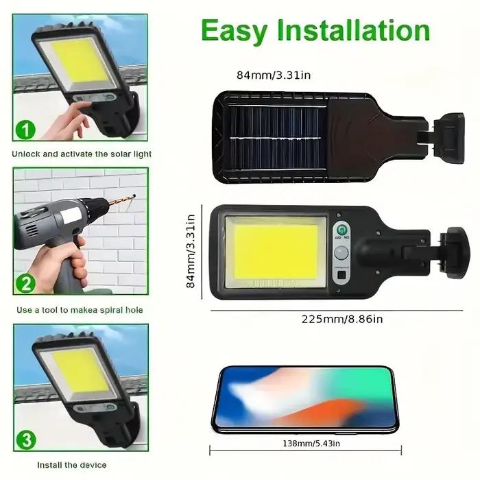 Le capteur de mouvement solaire allume les lumières de sécurité LED à énergie