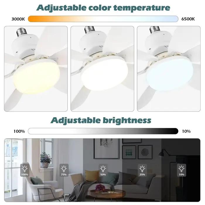 Ventilateur de plafond LED 40W E27 avec télécommande pour gradation