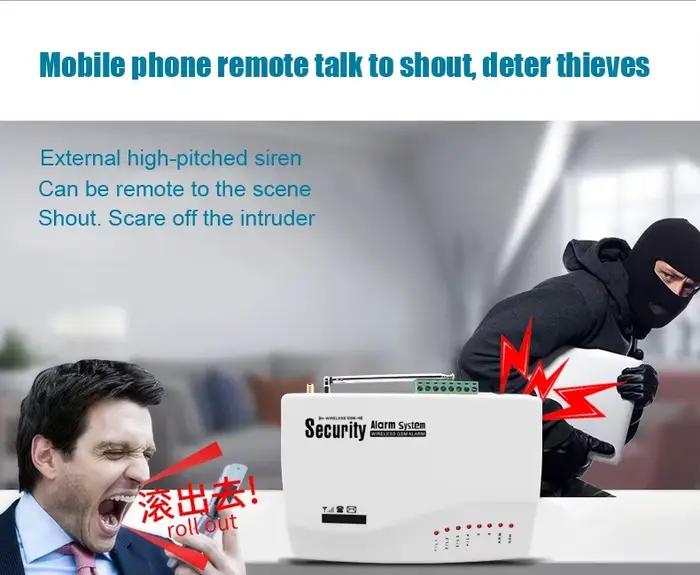 Système d'alarme anti-cambriolage GSM avec télécommande sans fil 433Mhz