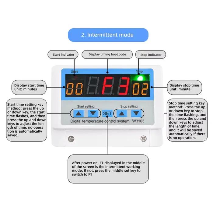 Thermostat numérique AC 220V DC 12V 24V