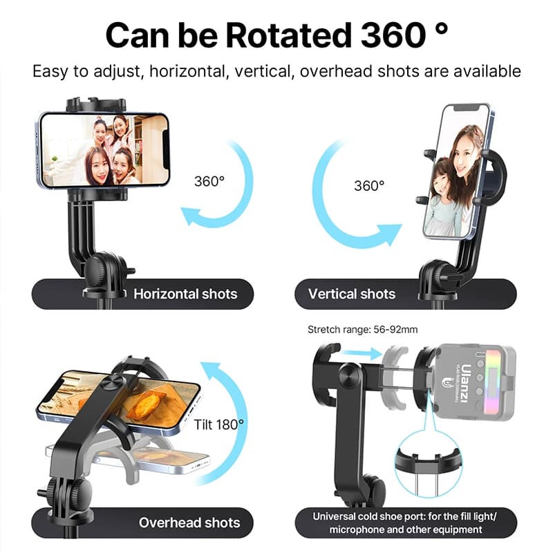 Ulanzi SK-03 1.5m Bluetooth sans fil Selfie bâton trépied monopode pour Smartphone GoPro Hero 12 11 
