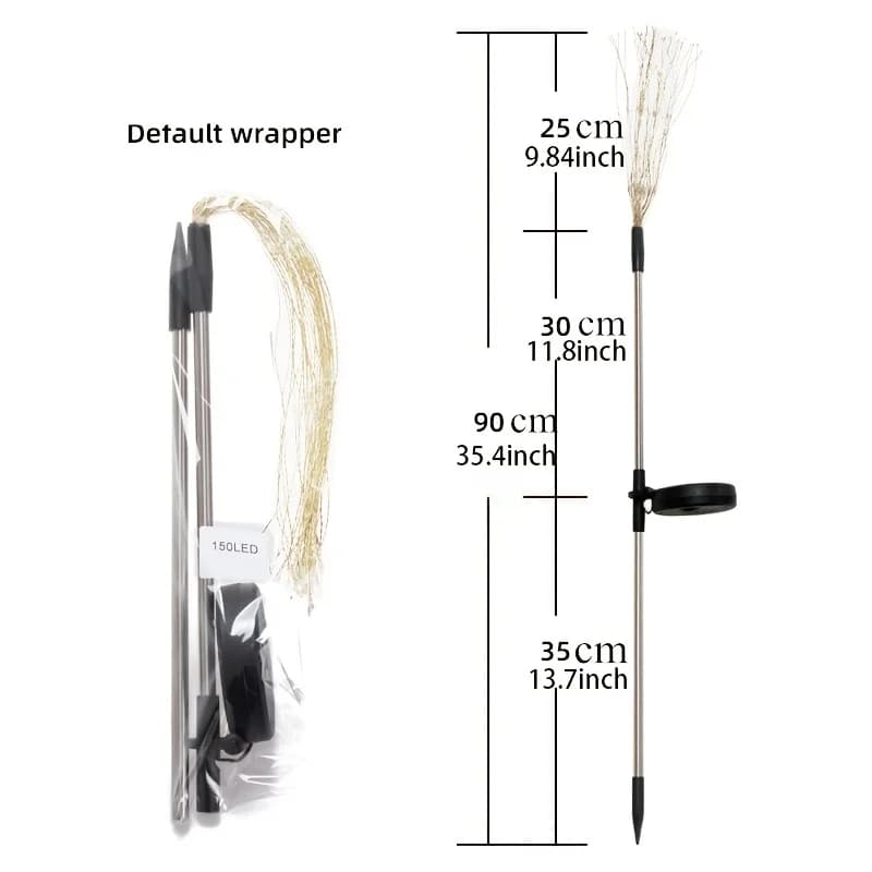 1 paquet de feux d'artifice solaires pour l'extérieur, éclairage de vacances, lumières de feu d'arti