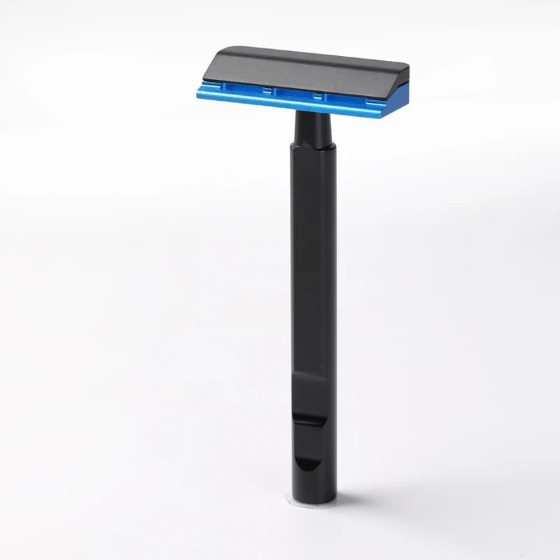 YAQI-Rasoir de sécurité léger à bord unique, version en aluminium, noir et bleu, document Tachi
