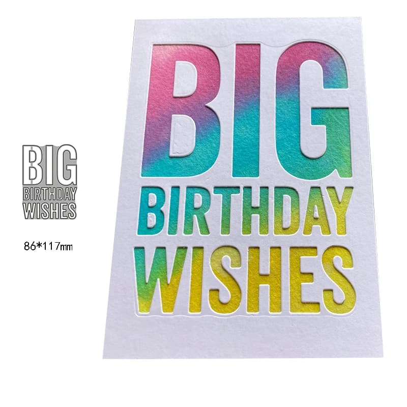 Matrices de découpe en métal pour Scrapbooking, écriture succulente, phrase joyeux anniversaire, poc