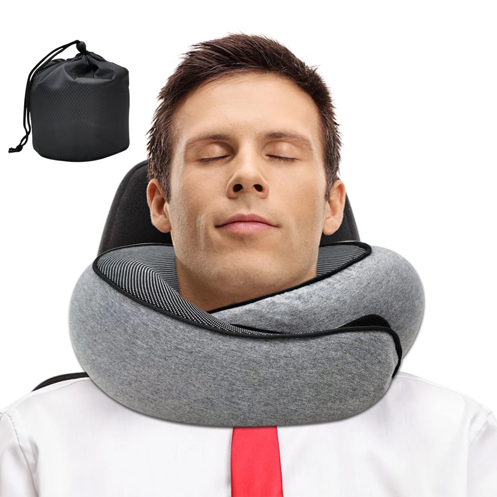 Oreiller de cou de voyage en mousse à mémoire de forme, oreiller en forme de U, Style escargot, Supp