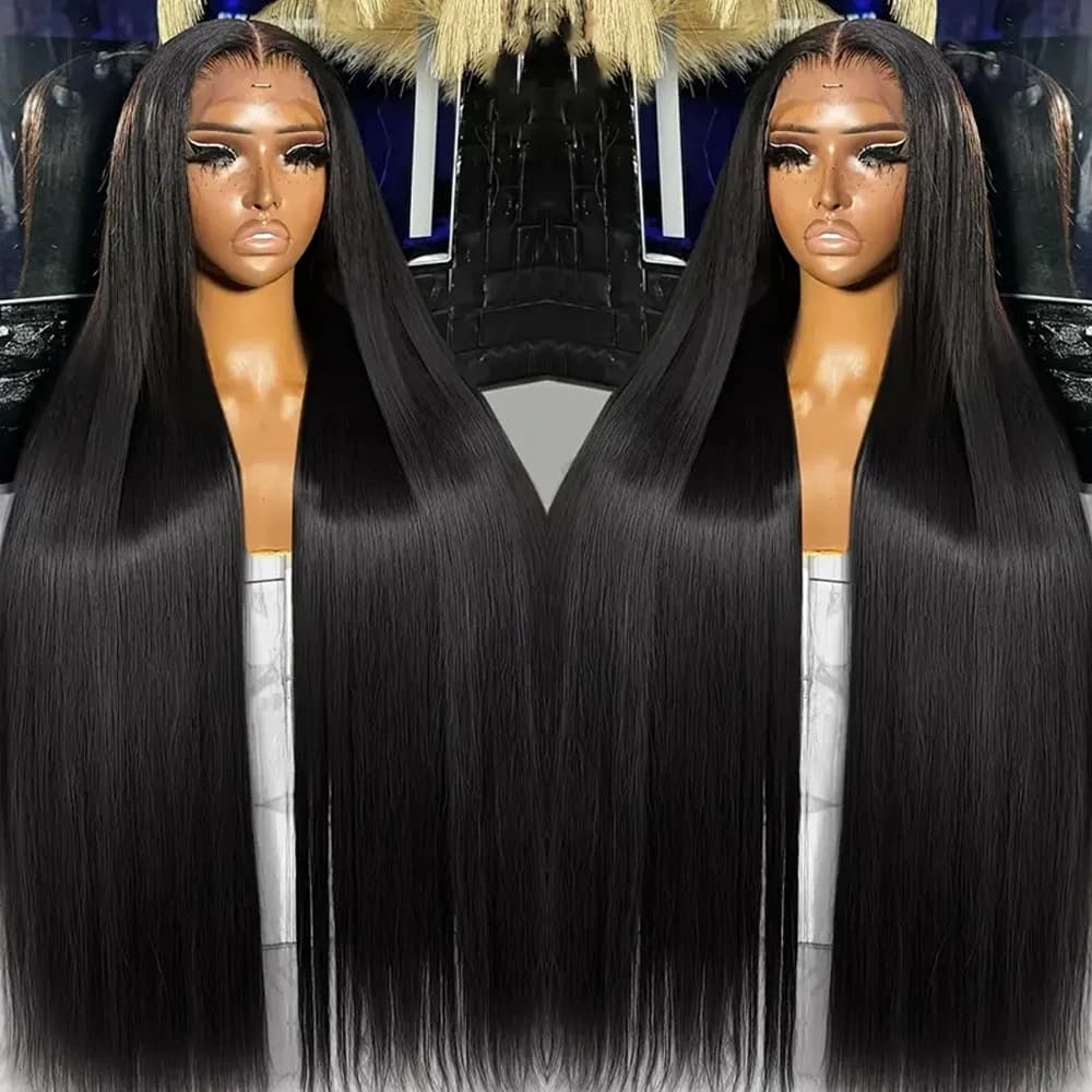 Perruques Lace Front Lisses en Cheveux Humains, Densité 250%, Perruque Frontale Complète 13x4, Dente