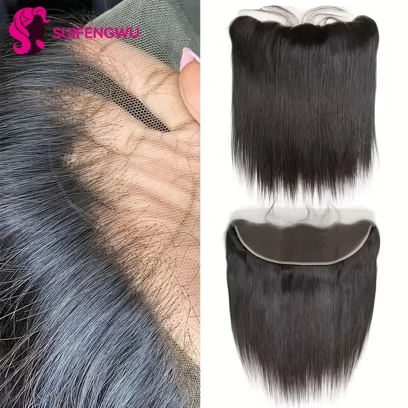 Lace Frontale 13x6 HD Lace effet ondulé, fermeture en dentelle transparente, ligne de cheveux nature