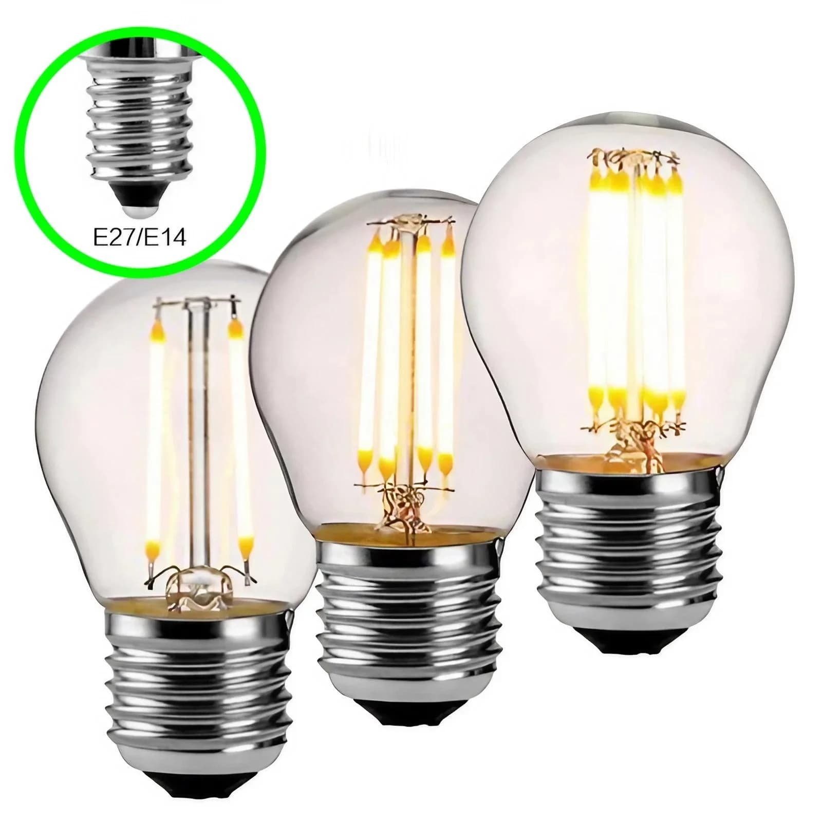 STONEGO E27 E14 ampoule à Filament LED rétro 220v ampoule en verre de bougie Vintage 2W/4W/6W