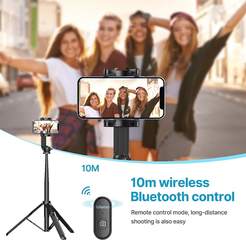 Ulanzi SK-03 1.5m Bluetooth sans fil Selfie bâton trépied monopode pour Smartphone GoPro Hero 12 11 