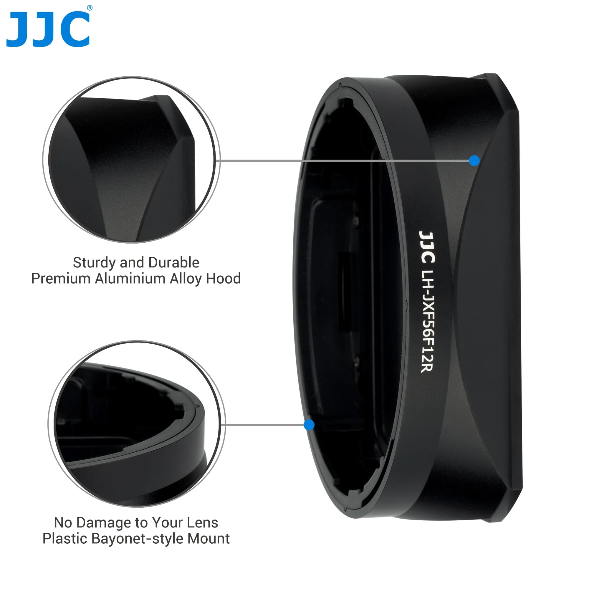 JJC – pare-soleil carré en métal, 56mm F1.2, Compatible avec Fujifilm XF 56mm f/1.2 R WR, pour Fujif