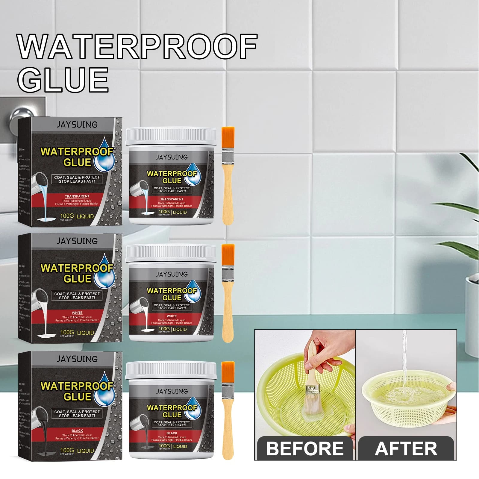 Fast Stop Leaks Coat Seal and Protect Colle étanche, 3 optiques pour documents, Peinture liquide cao