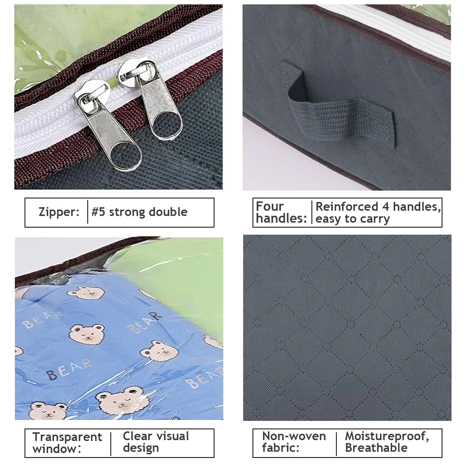 Conteneurs de rangement pliables sous le lit, avec fenêtre transparente, organisateurs de jouets sou