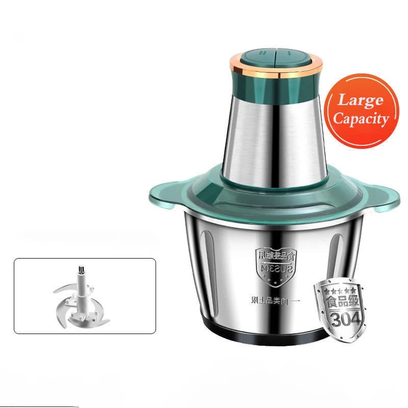 Hacheur électrique en acier inoxydable 3L, hachoir à viande, hachoir à légumes, trancheuse à viande,