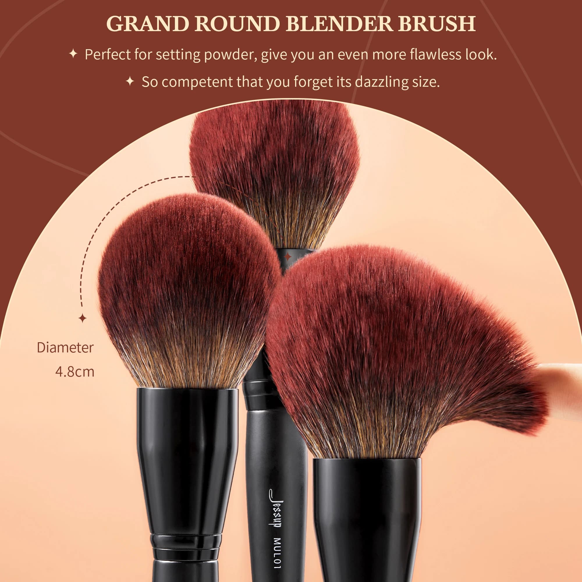 Jessup-Ensemble de pinceaux de maquillage synthétiques de qualité supérieure, brosse à poudre, fond 
