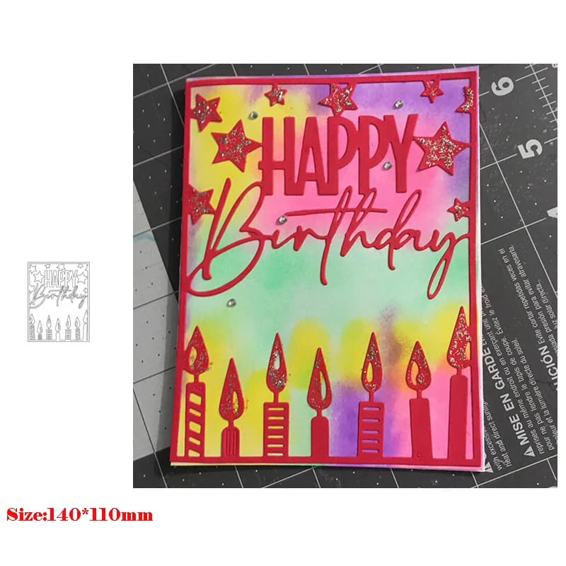 Matrices de découpe en métal pour Scrapbooking, écriture succulente, phrase joyeux anniversaire, poc