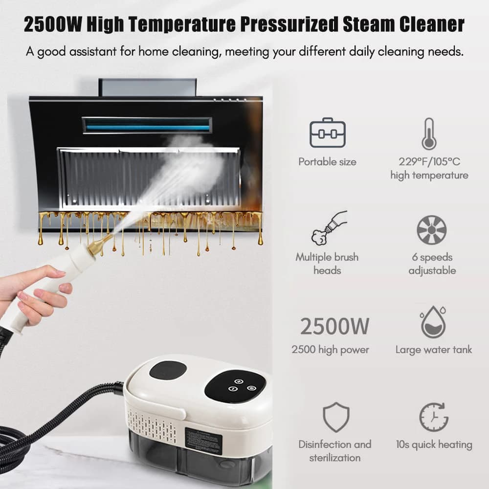 Nettoyeur à vapeur Intelligent domestique, haute pression, haute température, 2500W, climatiseur, cu