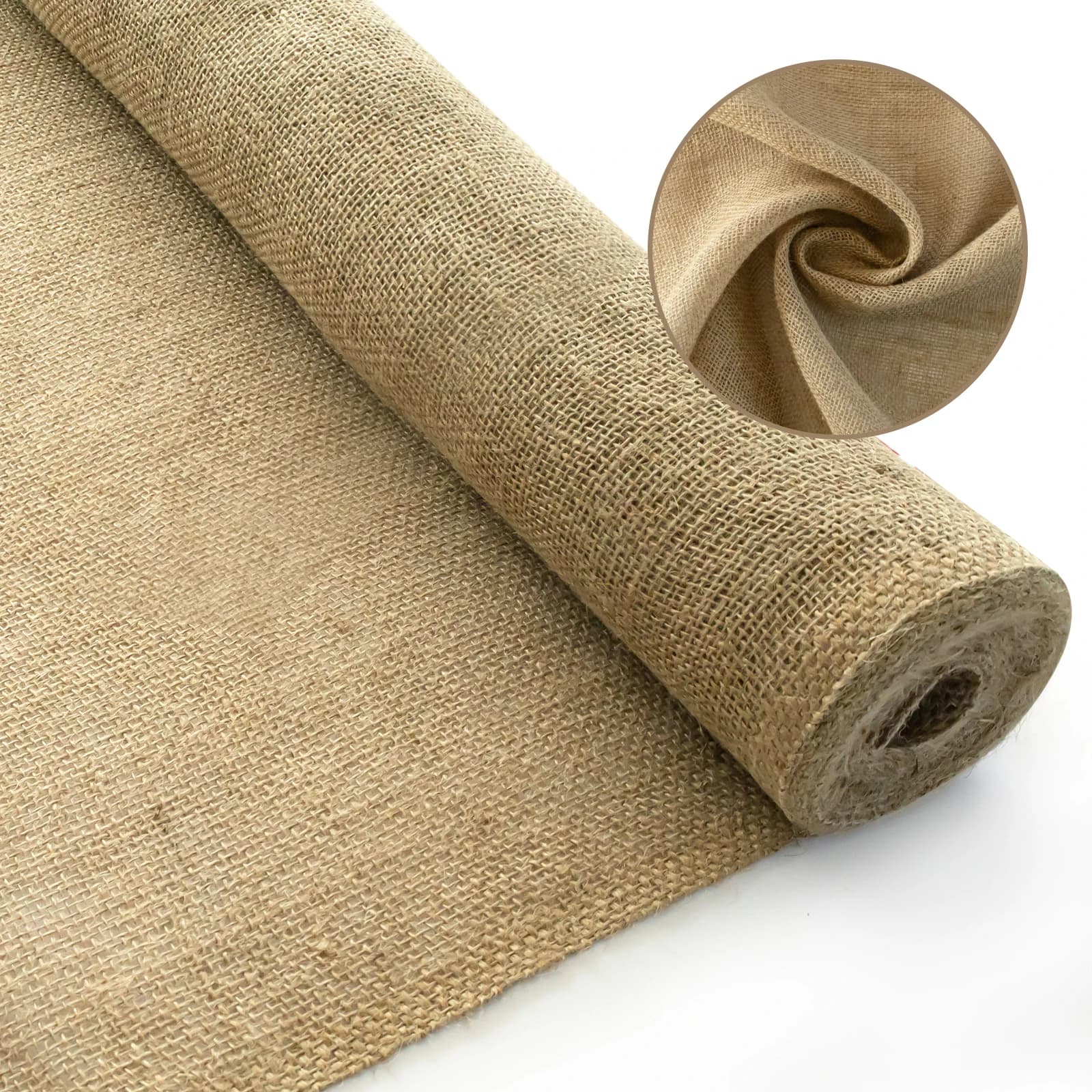 45 po. Rouleau de toile de jute pour jardinage, tissu naturel pour barrière contre les mauvaises her