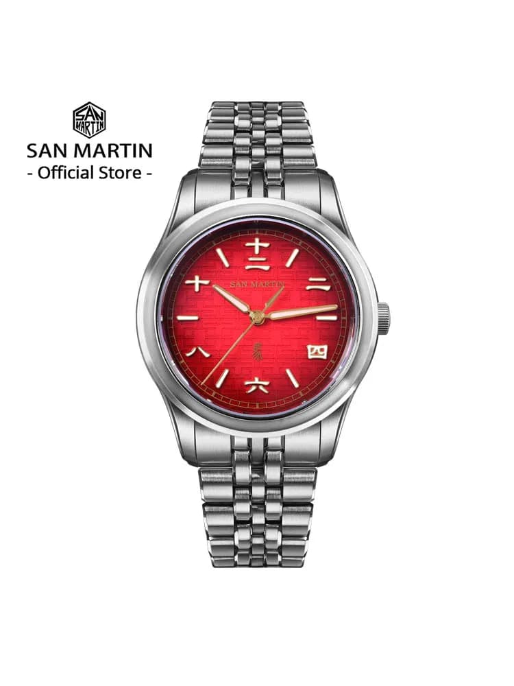 San Martin 2026 Cadran 3D gaufré Année du Cheval Édition limitée 39 mm Miyota 90S5 Fond transparent 