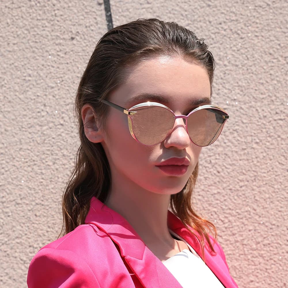 Lunettes de soleil polarisées de luxe BARCUR femmes lunettes de soleil rondes lunettes de soleil fem