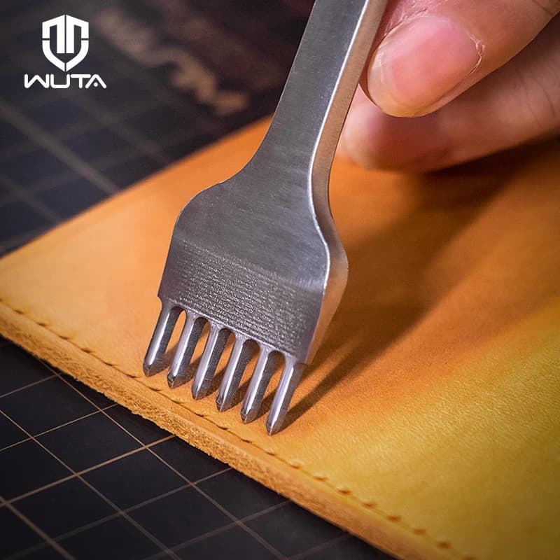WUTA-Outil de ciseau à cuir de base, fer à piquer au diamant, poinçon de couture, outil d'artisanat 