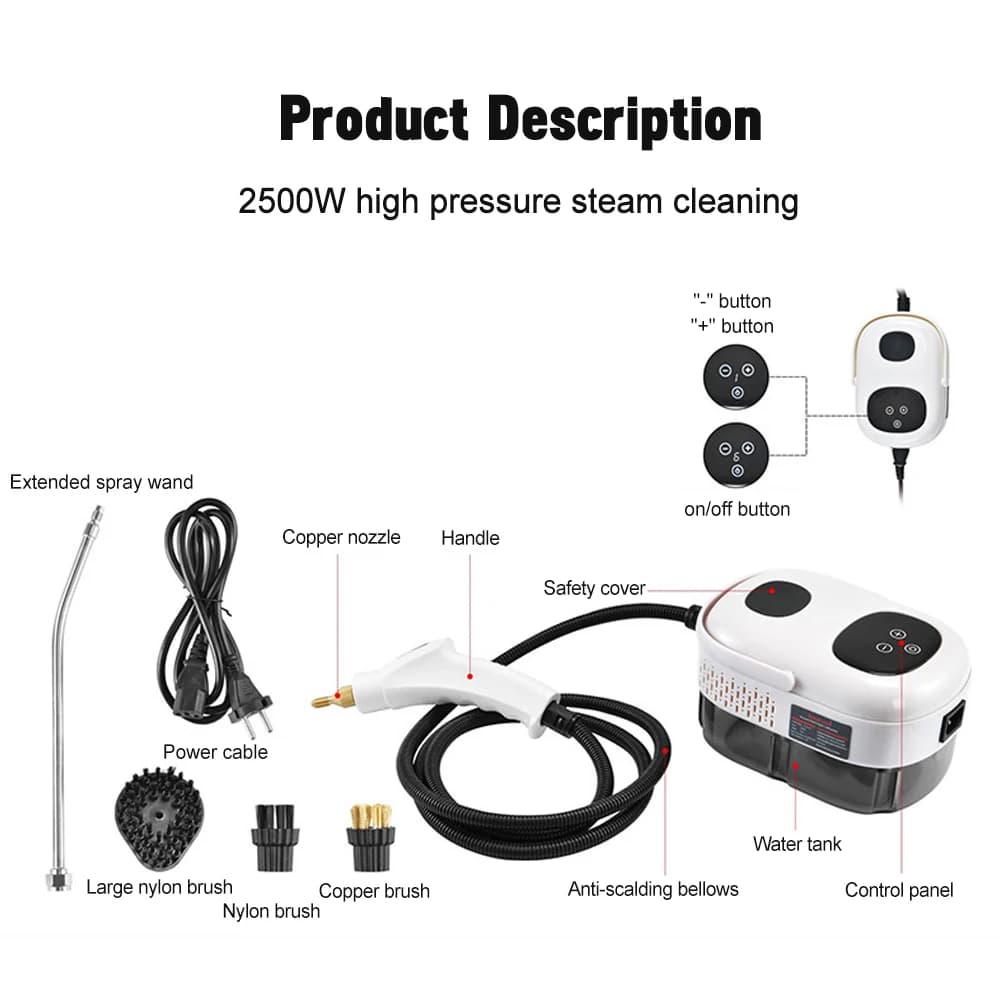 Nettoyeur à vapeur Intelligent domestique, haute pression, haute température, 2500W, climatiseur, cu