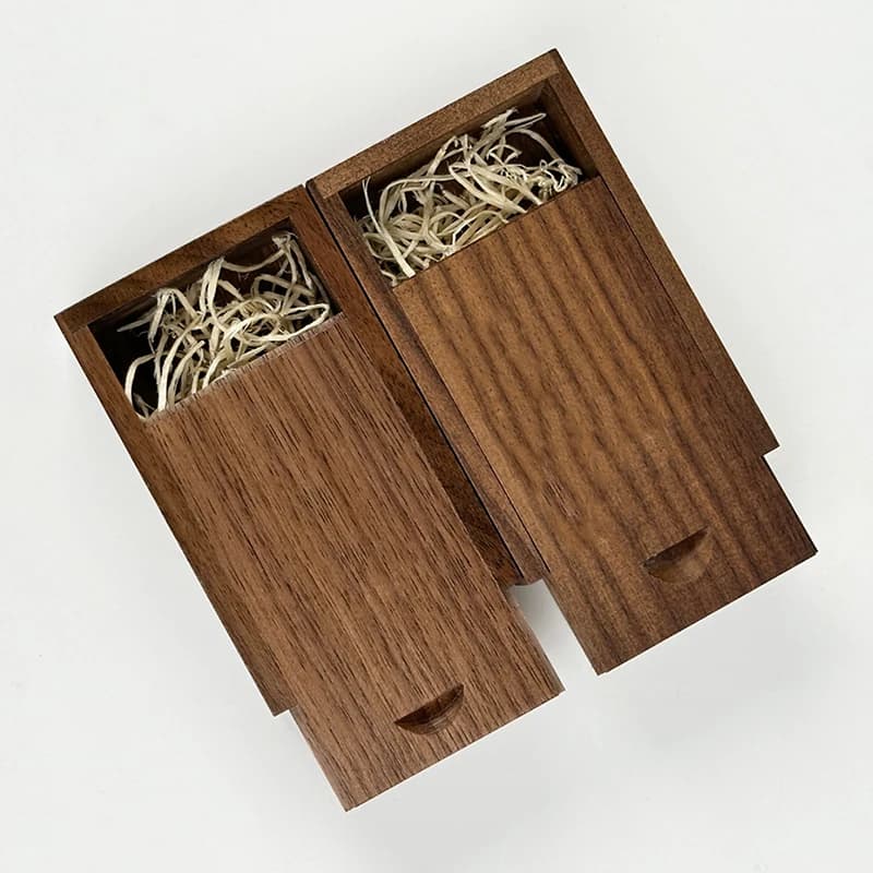 Boîtes de rangement en bois massif 3.15x2x0.98 pouces, avec dessus coulissant pour petits objets, ba