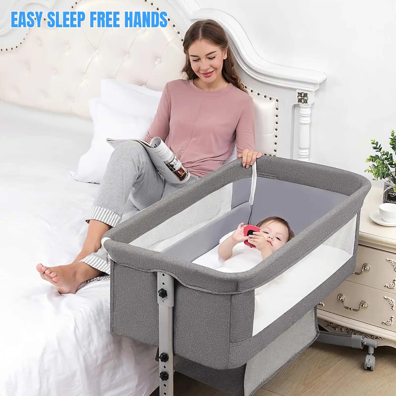 Berceau bébé 3 en 1, lit de chevet, parc bébé 0-3 ans, multifonction, pliable et relevable, avec mou