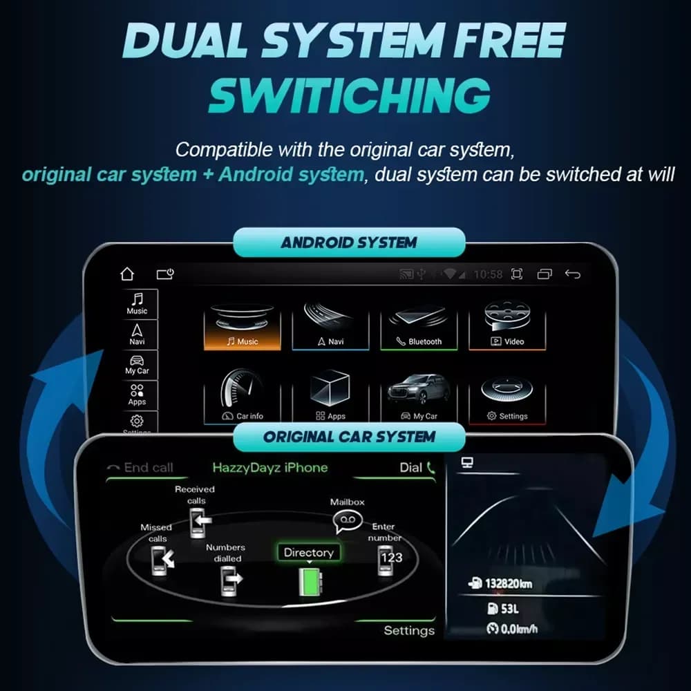 CarPlay pour Audi A4 B8 A5 2008 2009 2010 MMI 2G High CD Changer Android 14 8+128GB Lecteur multiméd