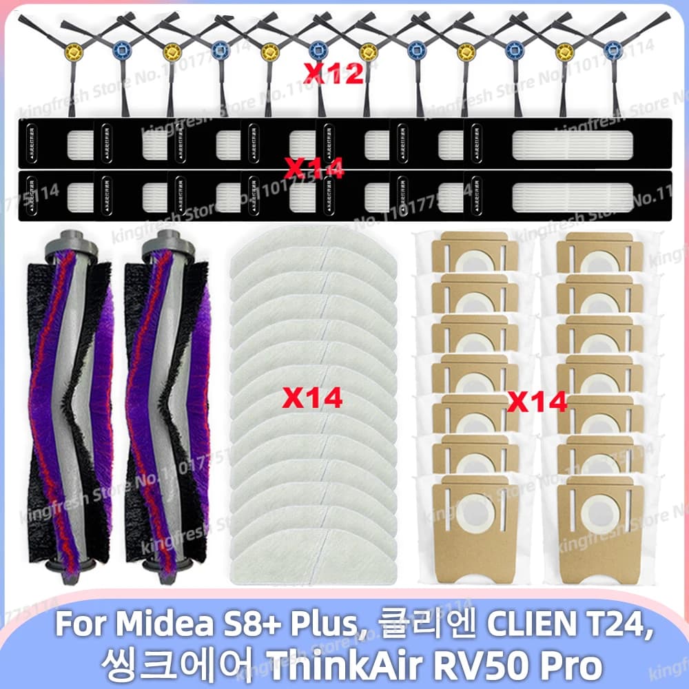 Pièces de rechange pour Midea S8+ Plus, 클리엔 CLIEN T24, 씽크에어 ThinkAir RV50 Pro Robot Aspirateur Acces