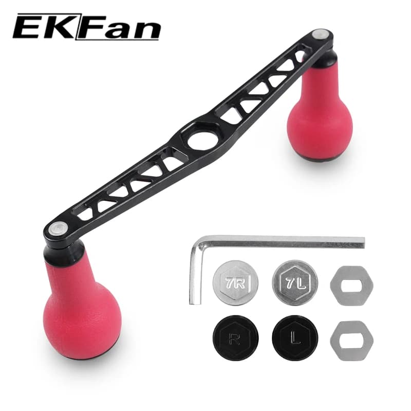 Ekfan – poignée en alliage d'aluminium, 140MM, manche en TPE pour moulinet de pêche SHI & DAI, acces