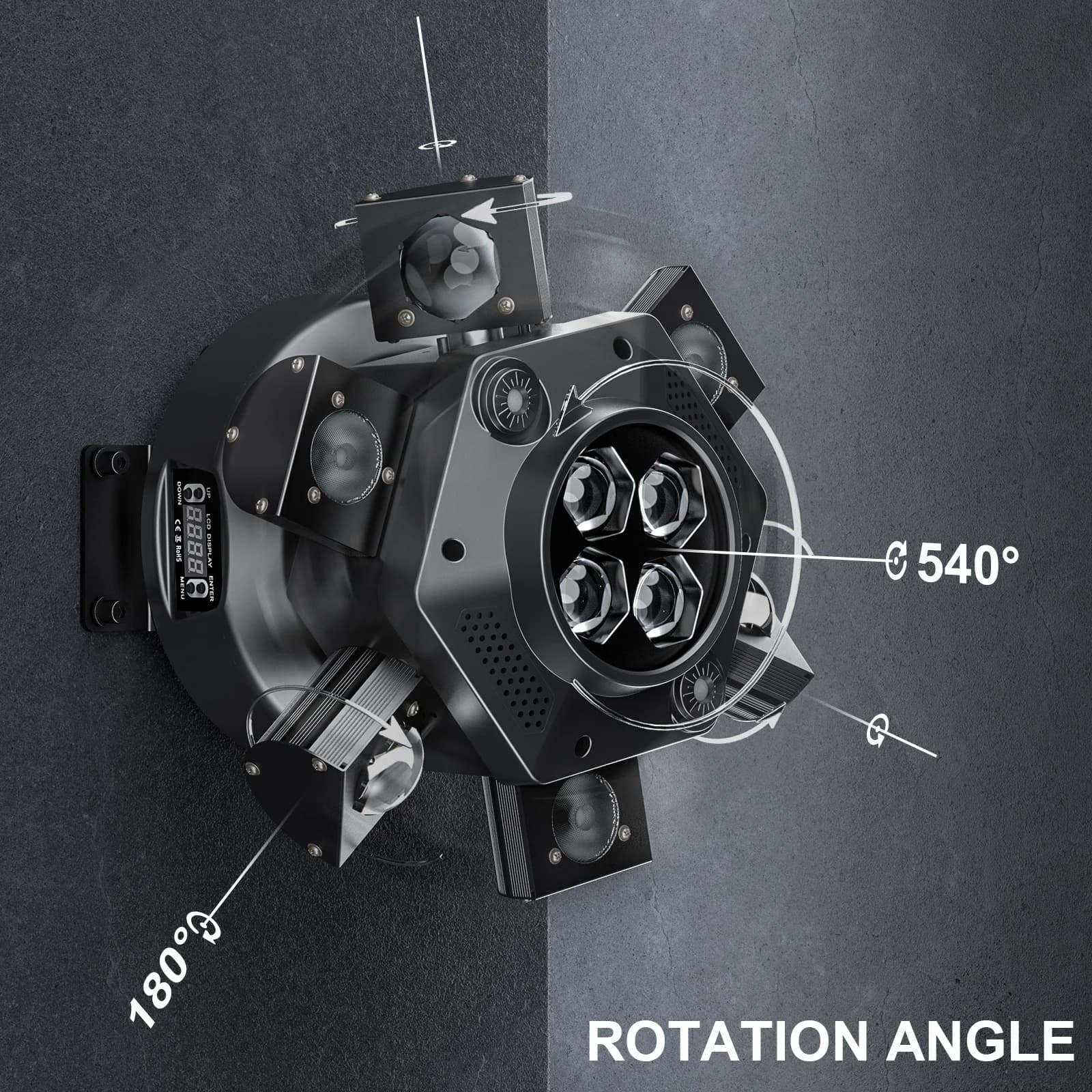 Leleght 200W RGBW 4 en 1 effet de lumière et effet étoilé contrôlé DMX512 activé par le son et maîtr