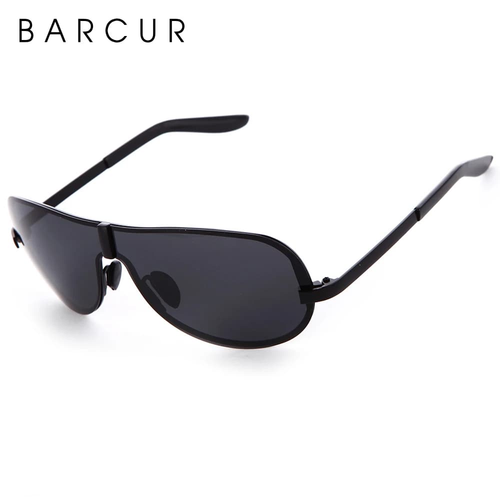 Lunettes de soleil noires polarisées BARCUR lunettes jaunes sans monture hommes conduite Vision noct