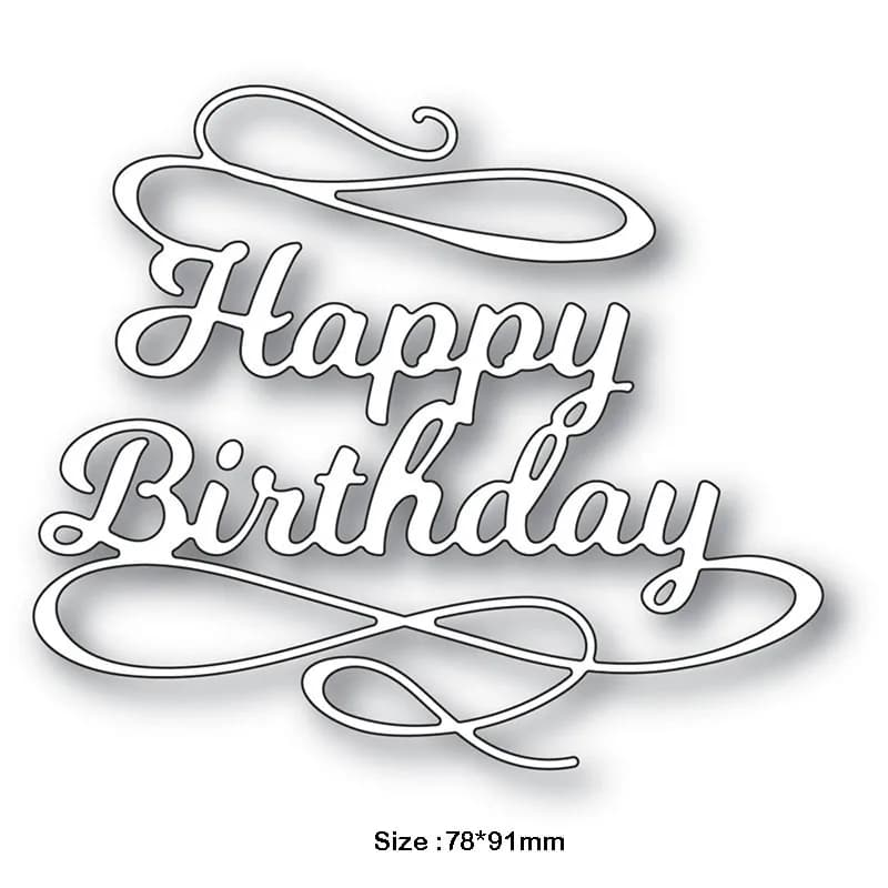 Matrices de découpe en métal pour Scrapbooking, écriture succulente, phrase joyeux anniversaire, poc