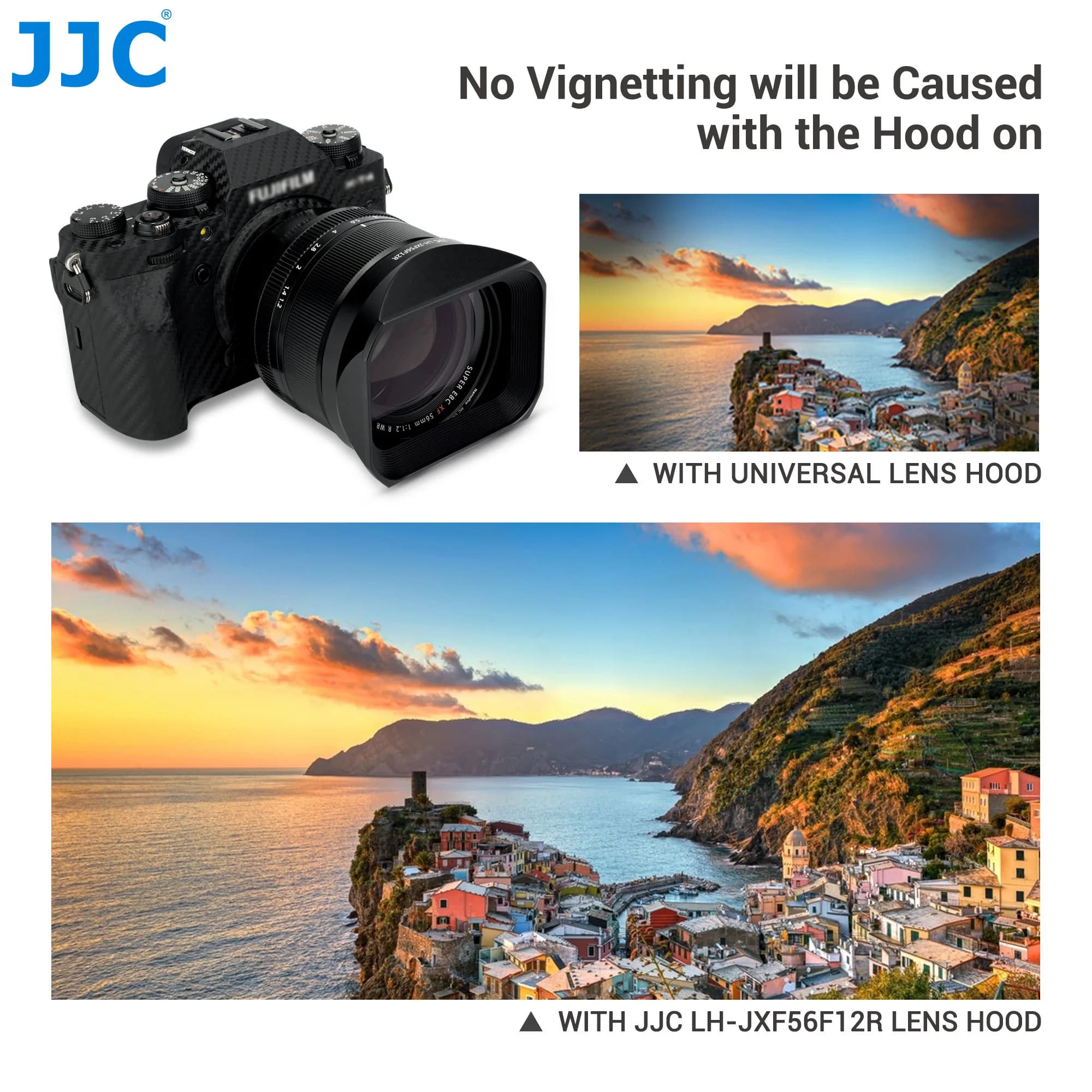 JJC – pare-soleil carré en métal, 56mm F1.2, Compatible avec Fujifilm XF 56mm f/1.2 R WR, pour Fujif