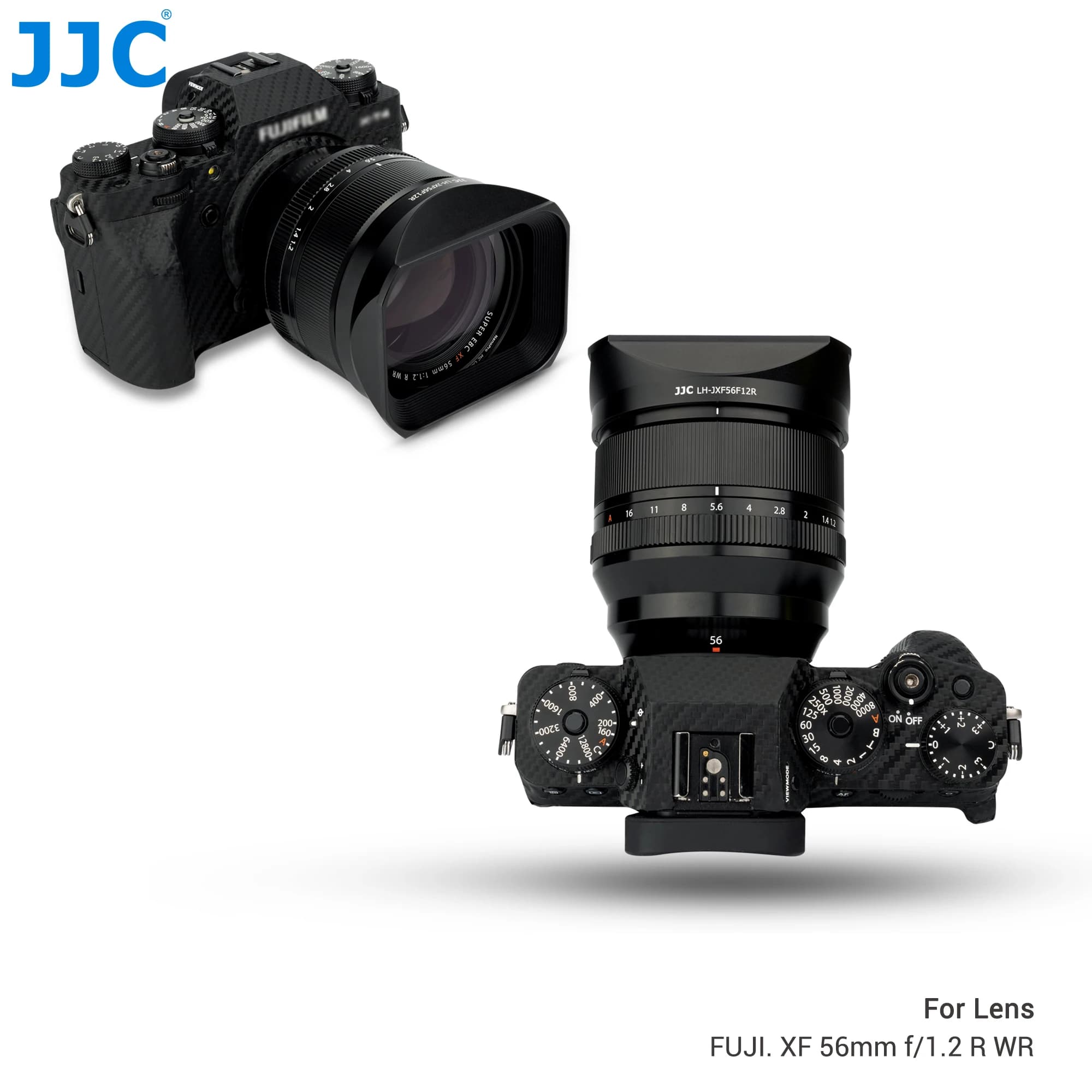 JJC – pare-soleil carré en métal, 56mm F1.2, Compatible avec Fujifilm XF 56mm f/1.2 R WR, pour Fujif