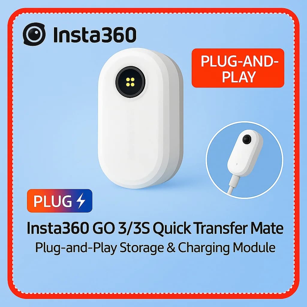 Lecteur rapide pour Insta360 GO 3 / GO 3S |   USB-C et Lightning double port |   Adaptateur de charg