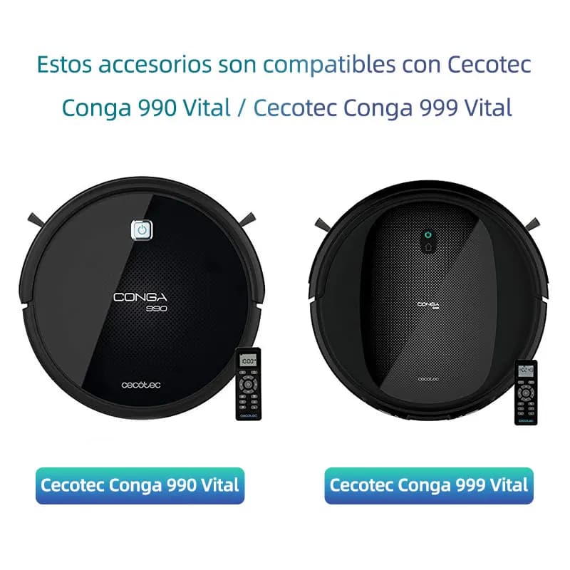 Pièces de rechange pour aspirateur Robot Cecotec Conga 990 Vital / Conga 999 Vital, brosse latérale 